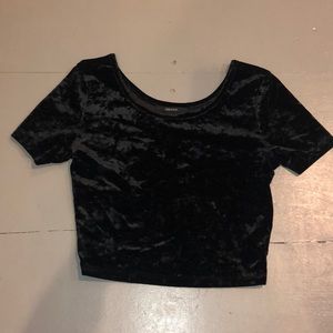 Crushed velvet crop top